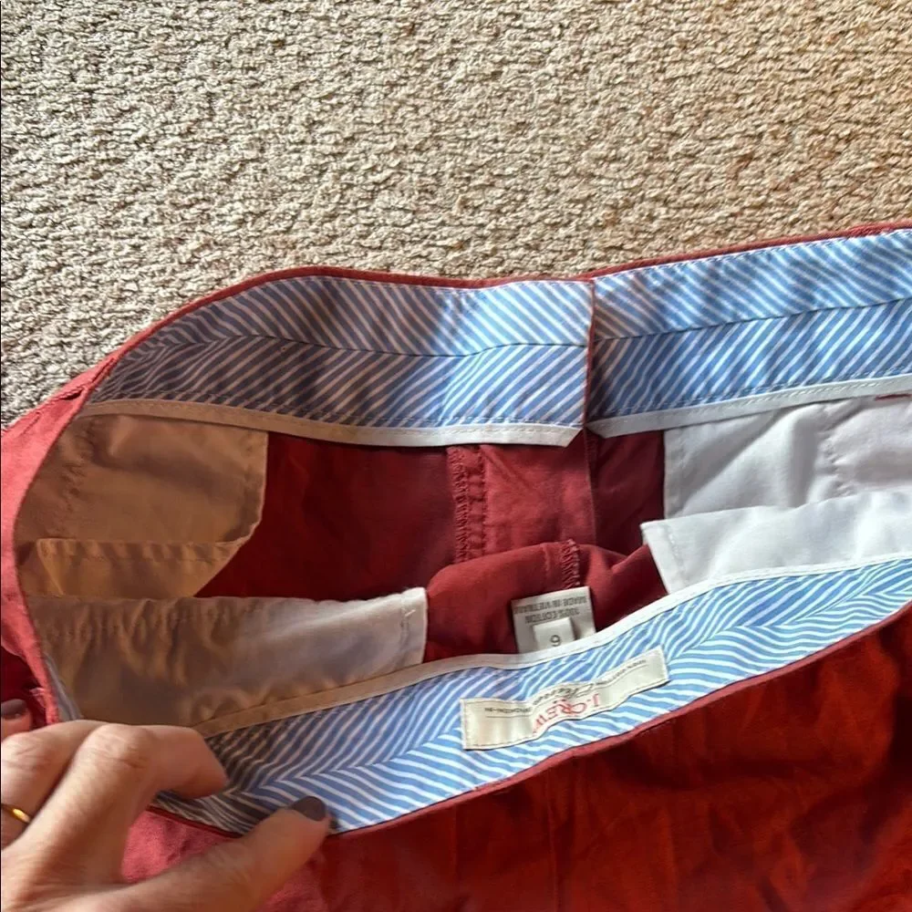 J. Crew 100% Cotton Red Chino Shorts Casual Summer Style